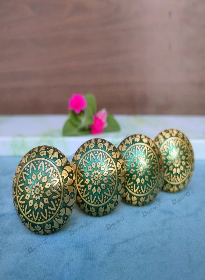 BnoSpace Green Brass Knobs for Cabinet Drawer, Wardrobes & Kitchen Cupboards Pack of 4 - Image 2